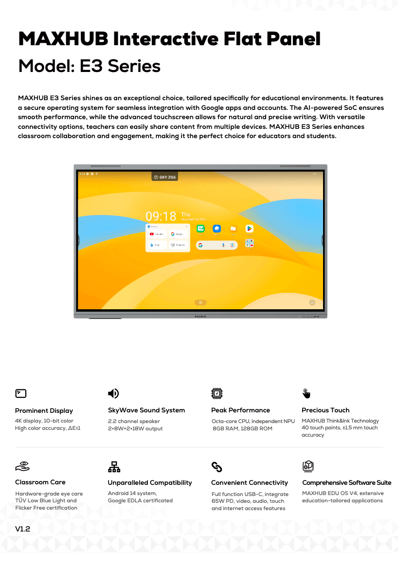 Interactive Flat Panel MaxHub pamphlet